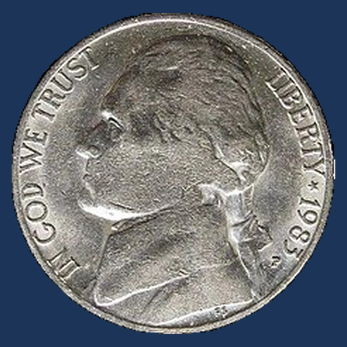 1983 Jefferson Nickel: Planchet Flaw