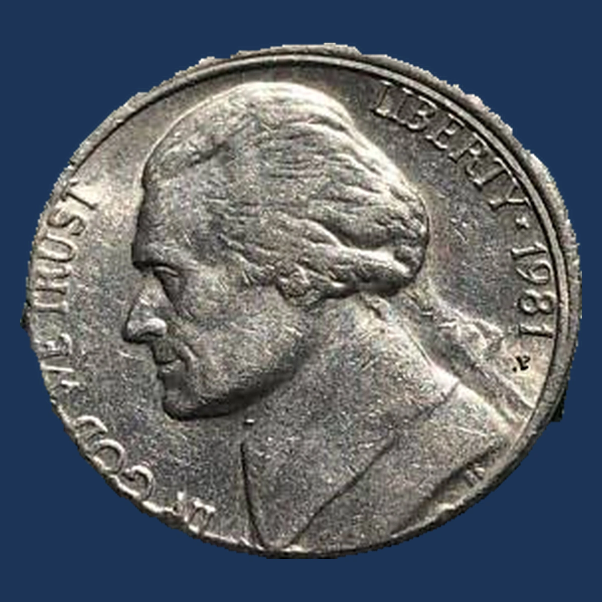 1981 Jefferson Nickel: Misaligned Die