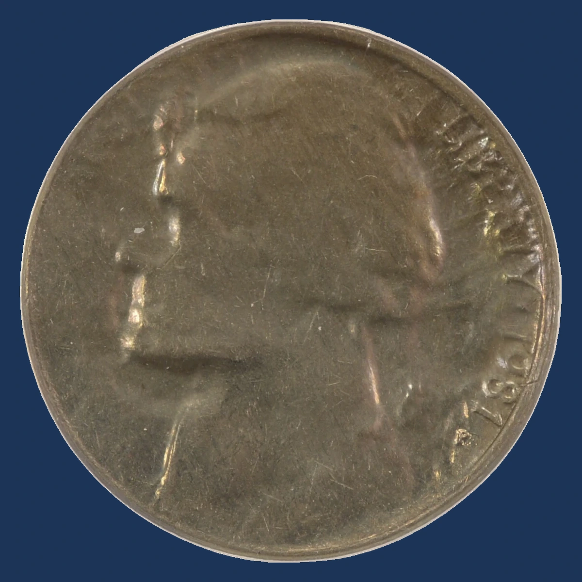 1981 Jefferson Nickel: Capped Die Strike