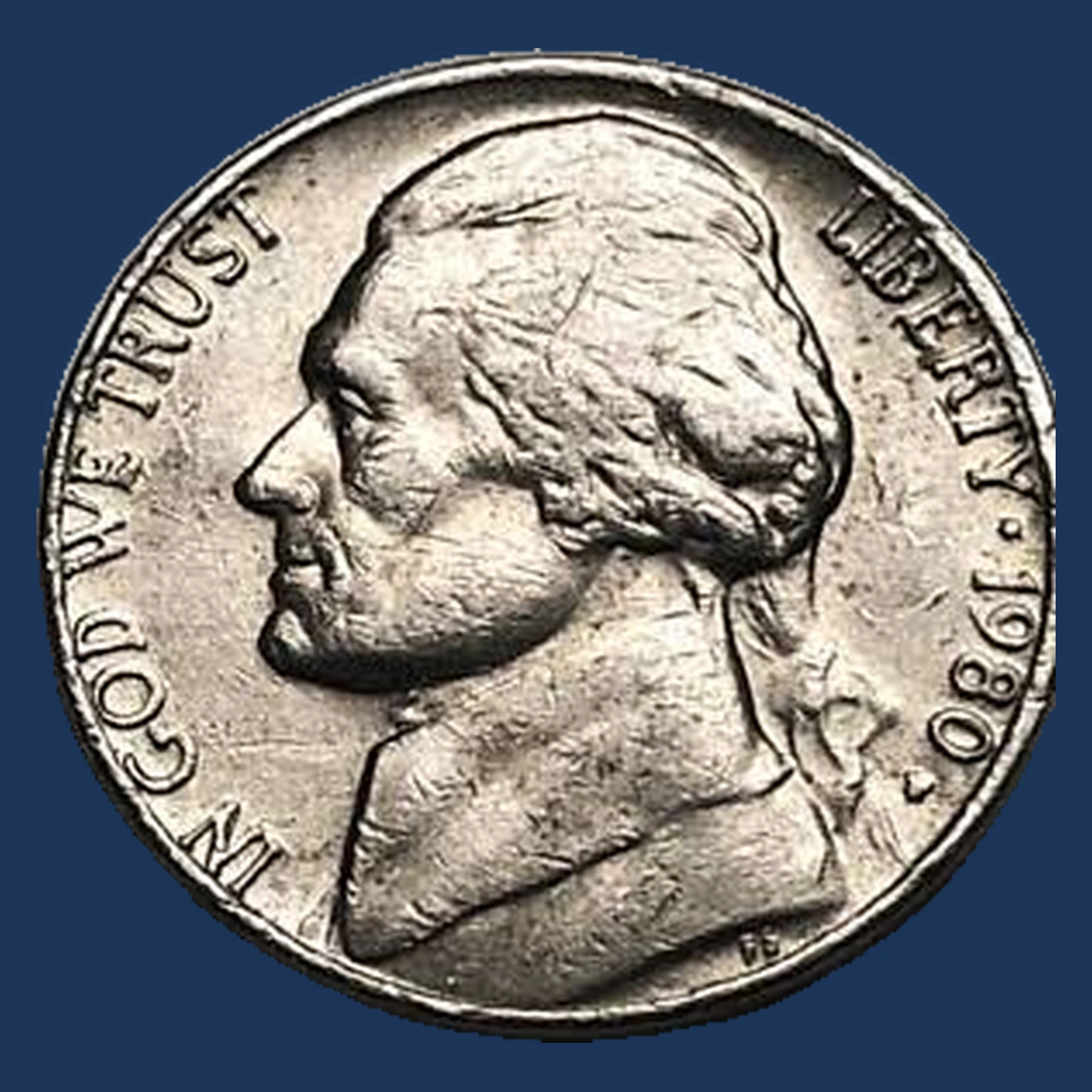 1980 Jefferson Nickel: Repunched Mintmark