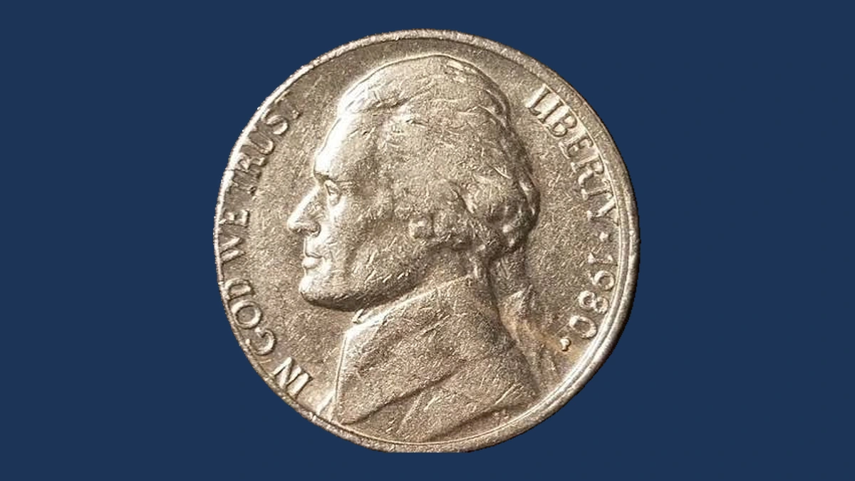 1980 Jefferson Nickel: Broadstrike