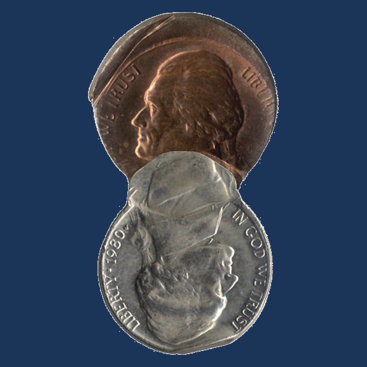 1980 Jefferson Nickel: Mated Pair