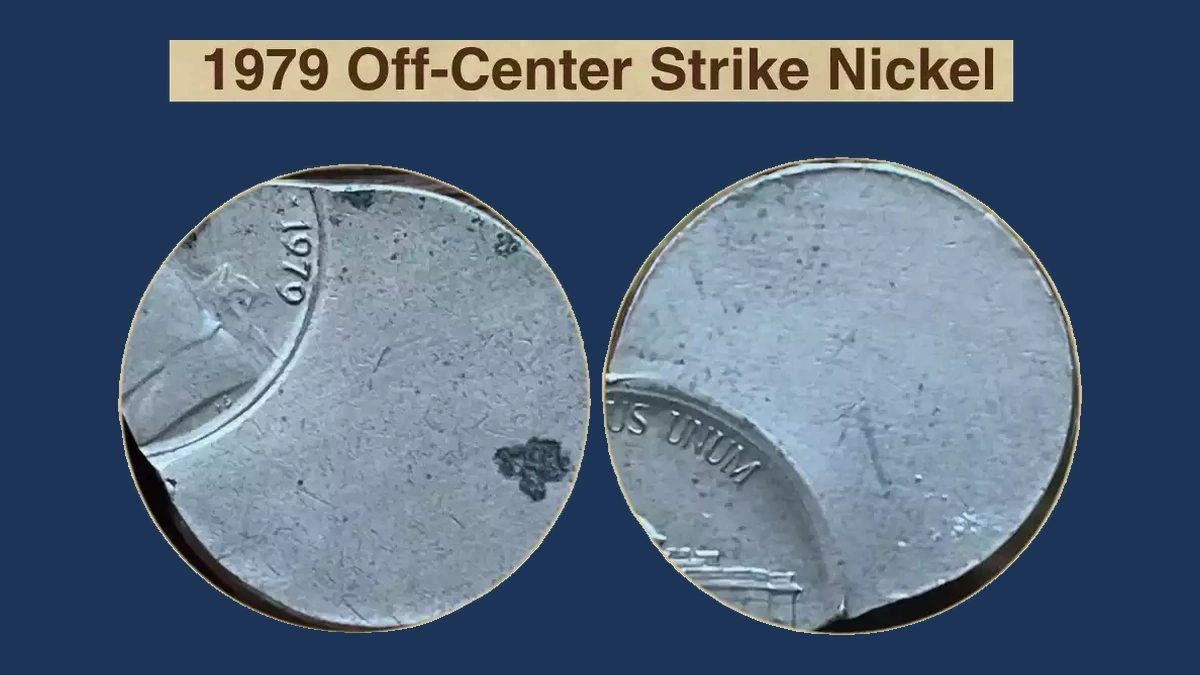 1979 Jefferson Nickel: Off-center strike