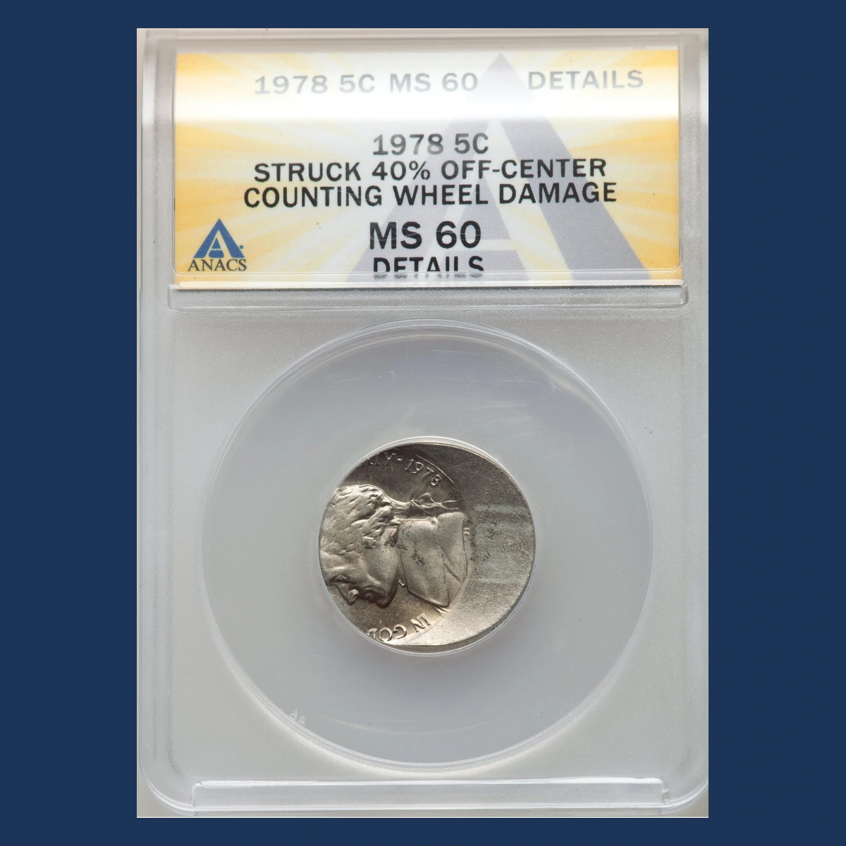 1978 Jefferson Nickel: Off-Center Strike