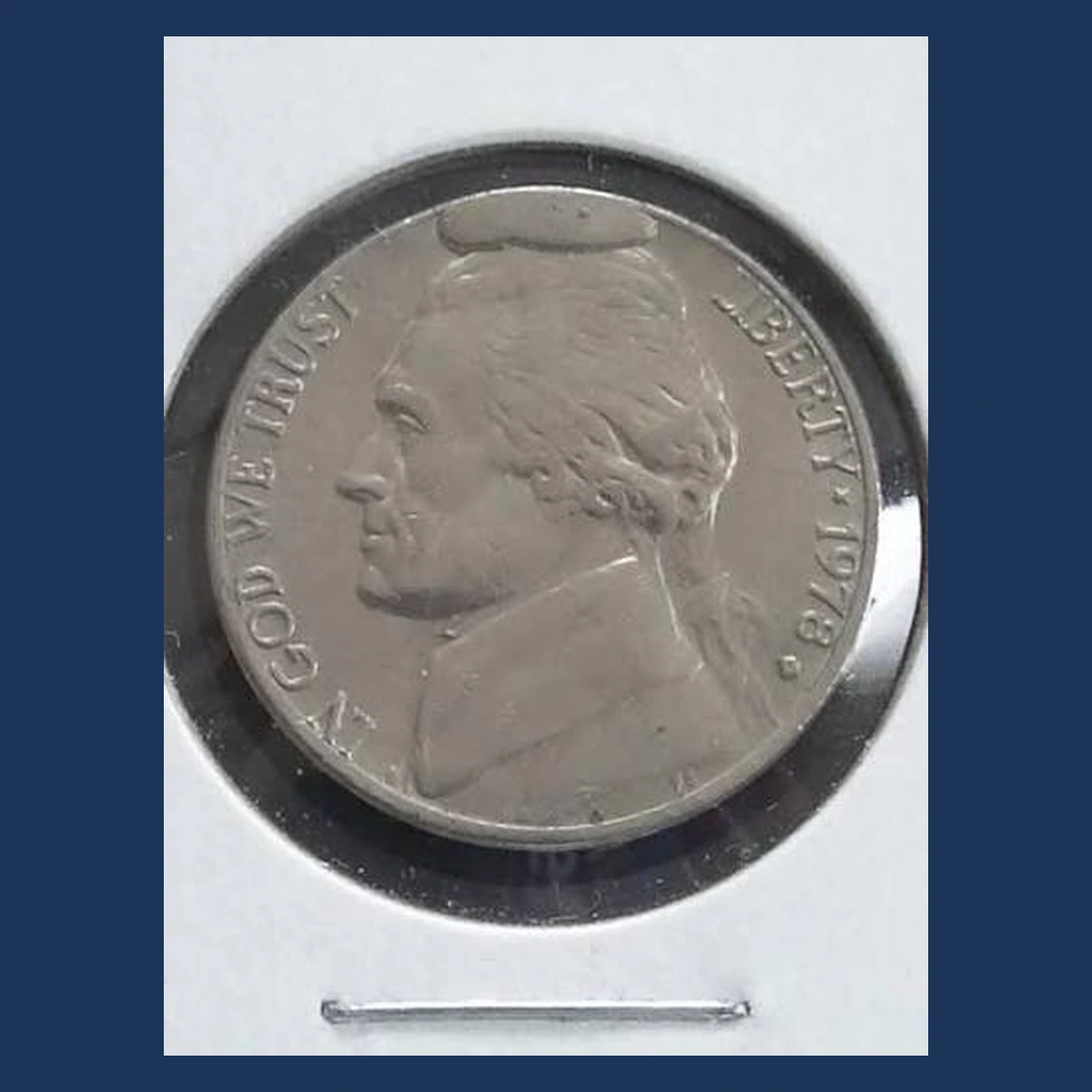1978 Jefferson Nickel: Major die break