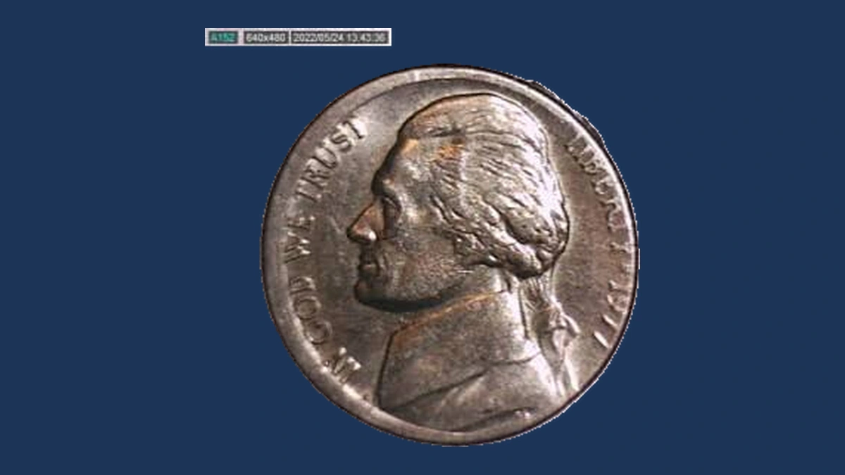 1977 Jefferson Nickel: Misaligned Die