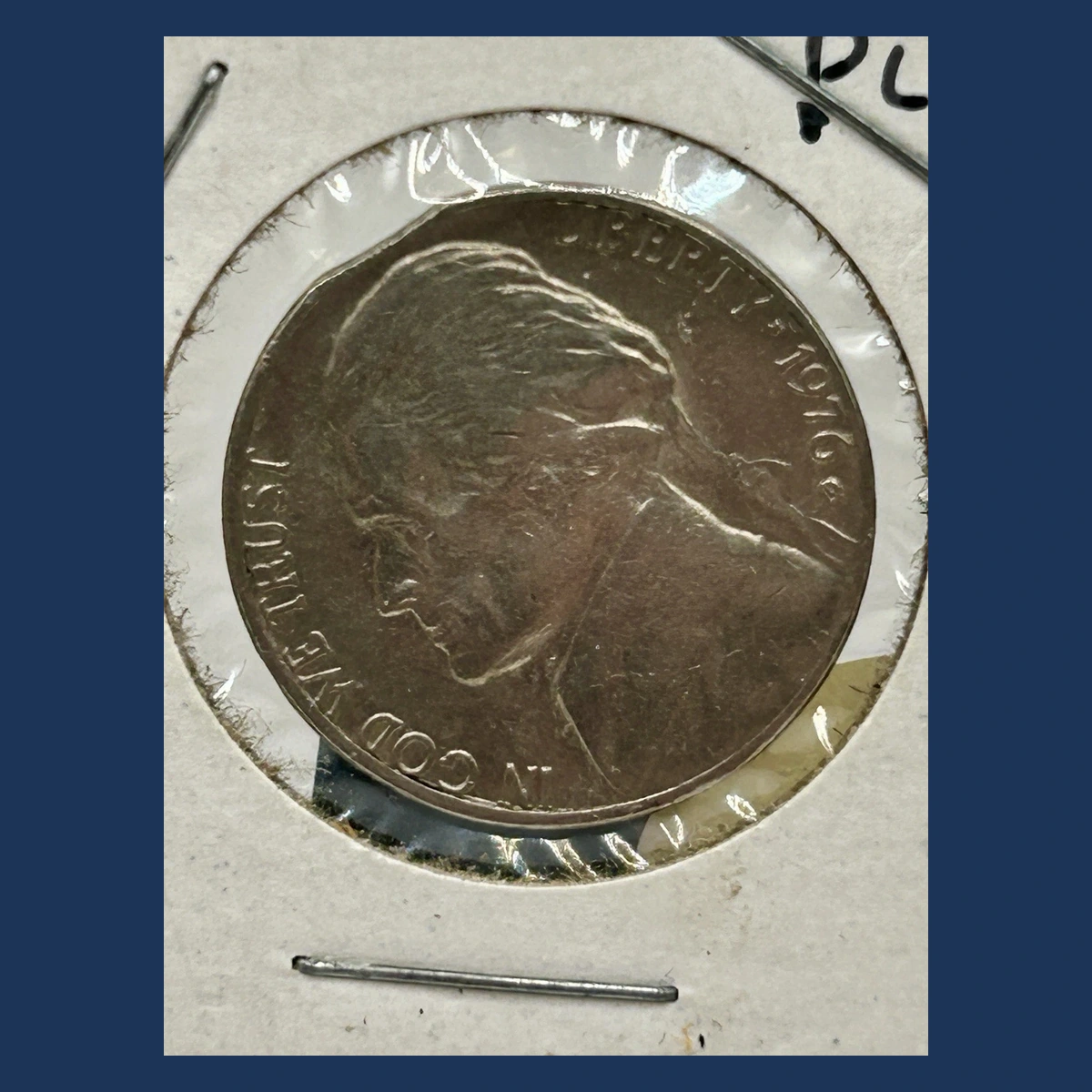 1976 Jefferson Nickel: Clipped Planchet