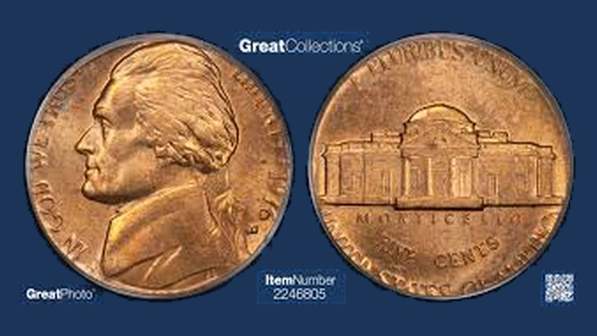 1976 Jefferson Nickel: Struck on cent planchet