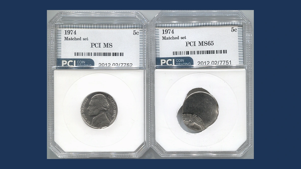 1974 Jefferson Nickel: Mated Pair