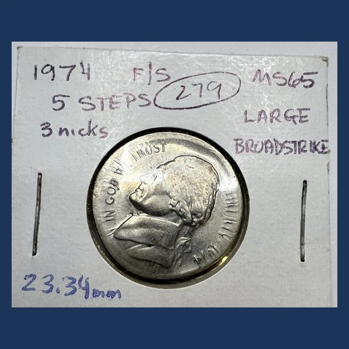 1974 Jefferson Nickel: Broadstrike