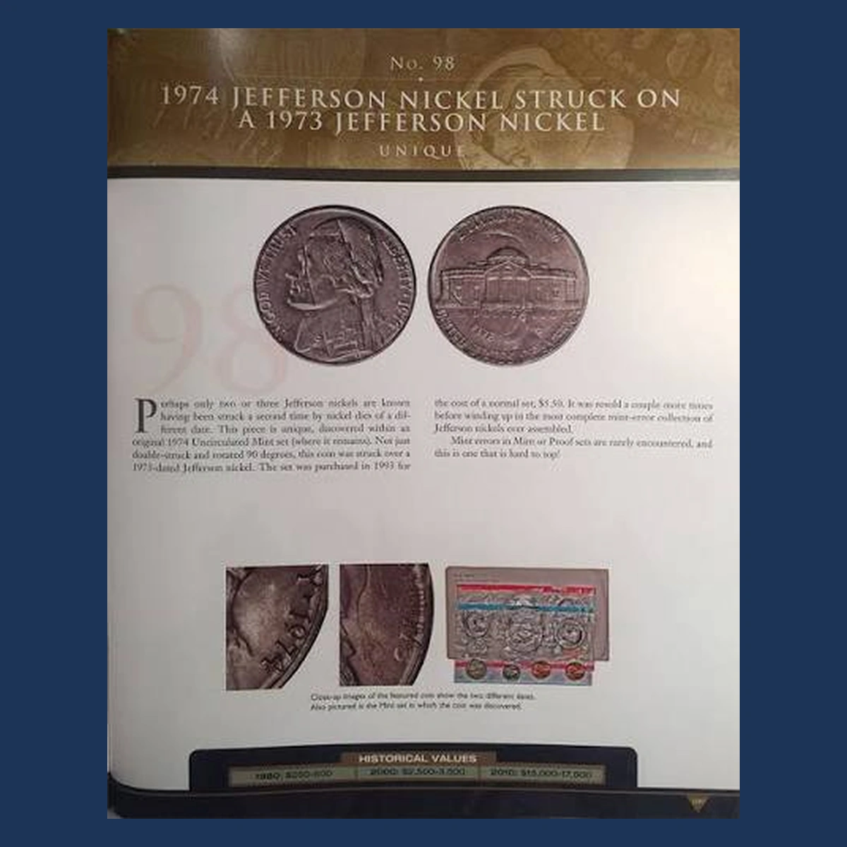 1973 Jefferson Nickel: Multiple Strike