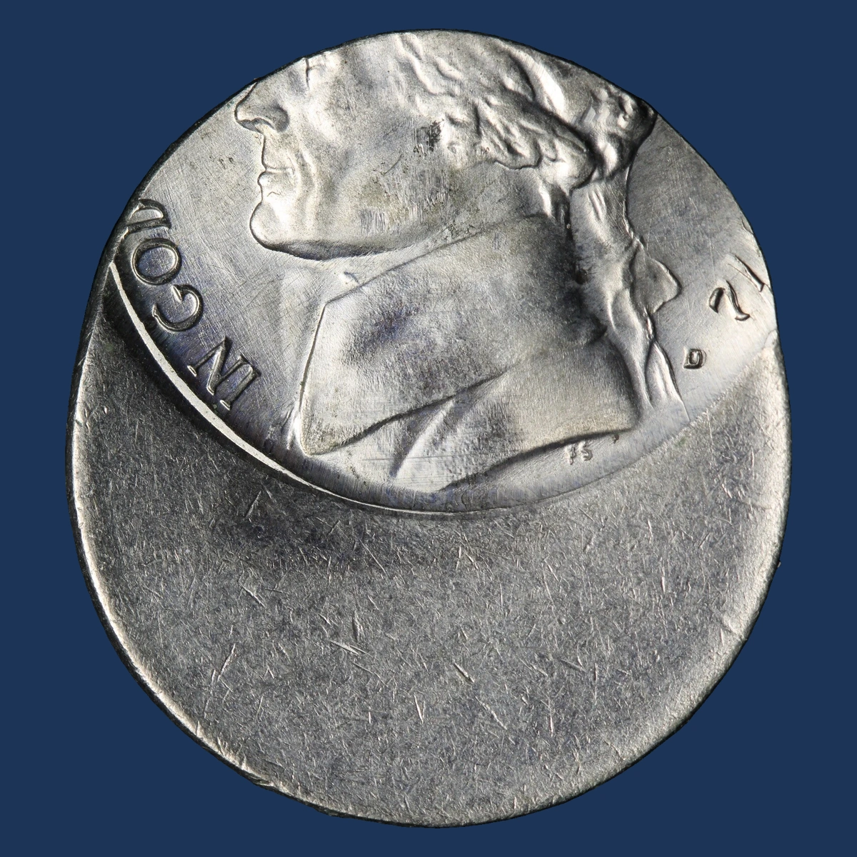 1972 Jefferson Nickel: Off-Center Strike