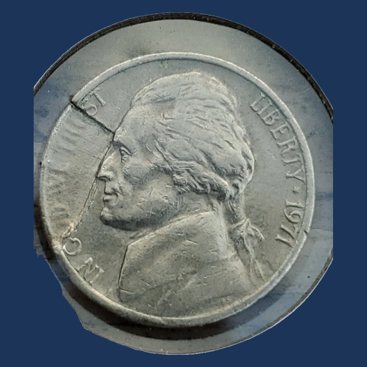 1971 Jefferson Nickel: Lamination