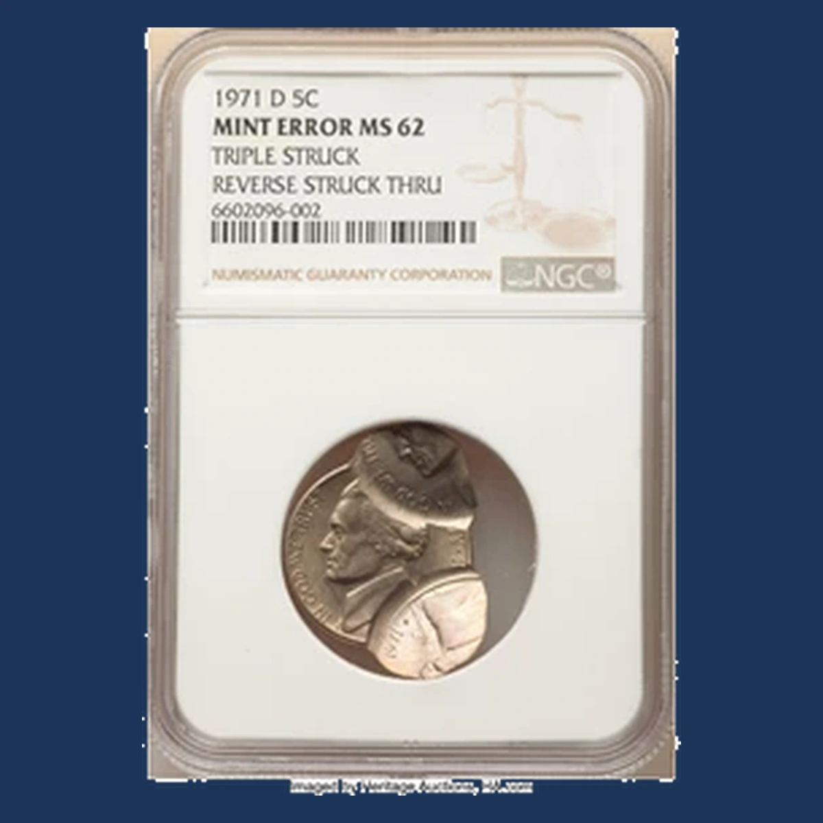 1971 Jefferson Nickel: Triple strike