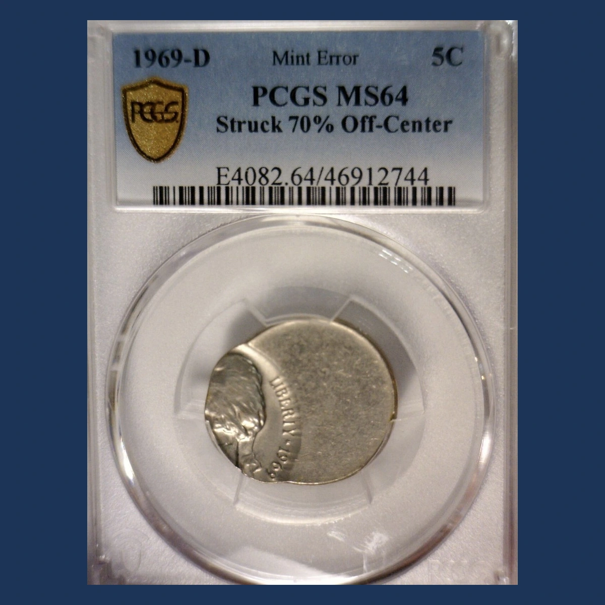 1969 Jefferson Nickel: Off-Center Strike