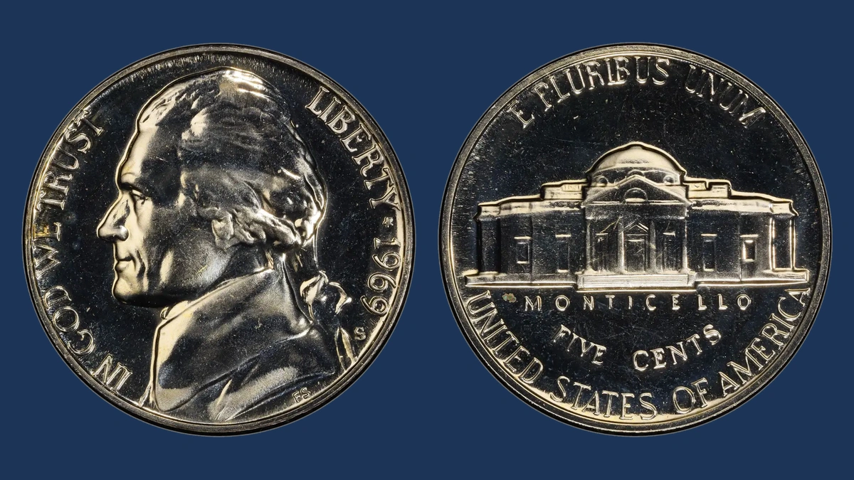 1969 Jefferson Nickel: Repunched Mintmark