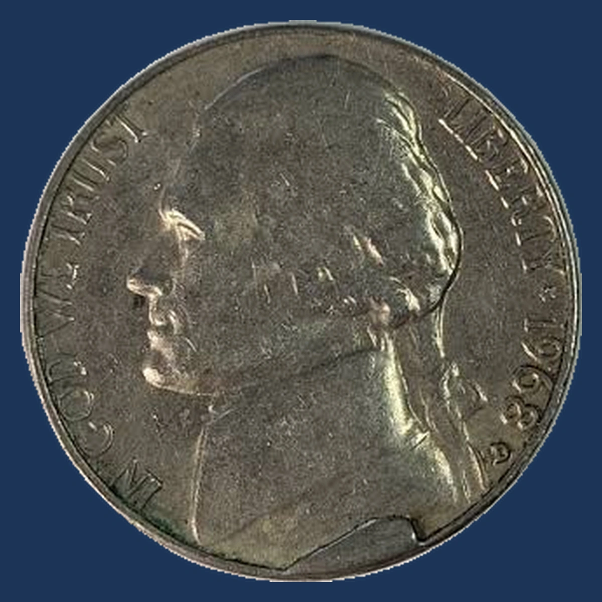 1968 Jefferson Nickel: Die Break