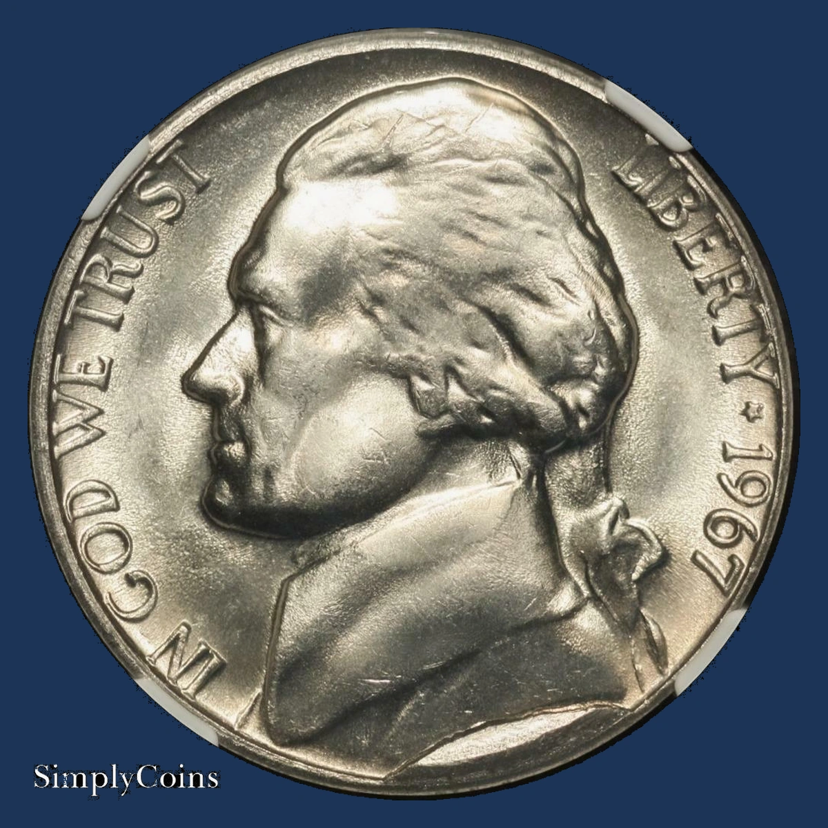 1967 Jefferson Nickel: Cud die break