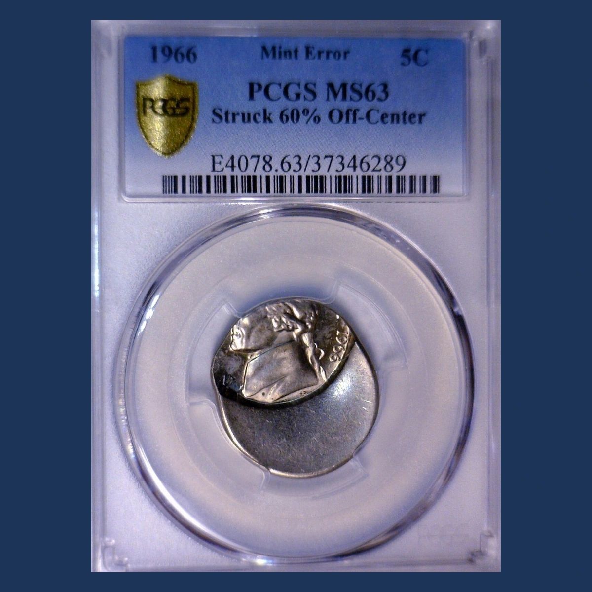 1966 Jefferson Nickel: Off-Center Strike