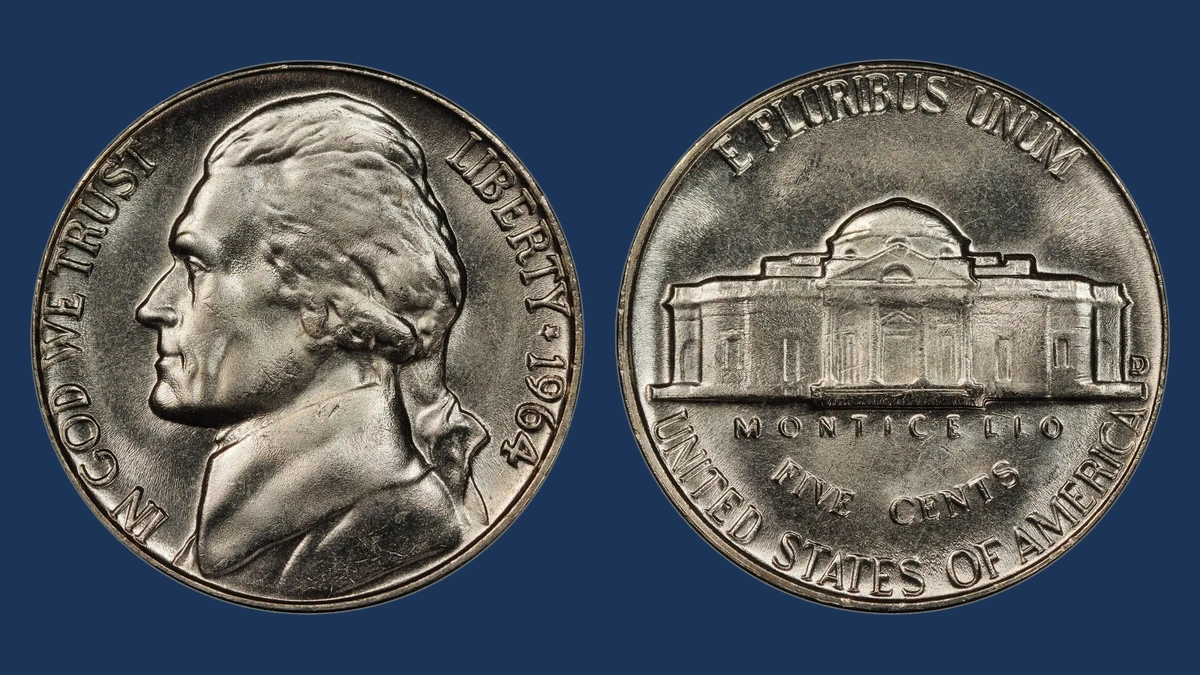 1964 Jefferson Nickel: Repunched Mintmark