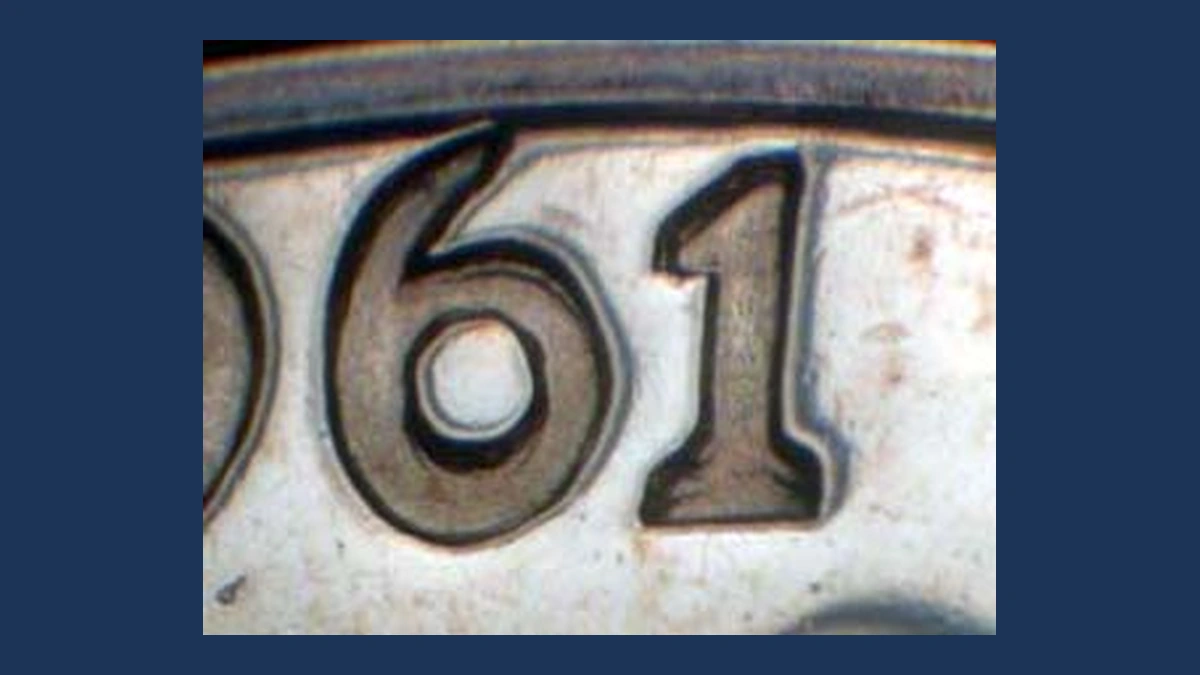 1961 Jefferson Nickel: Doubled Die Obverse
