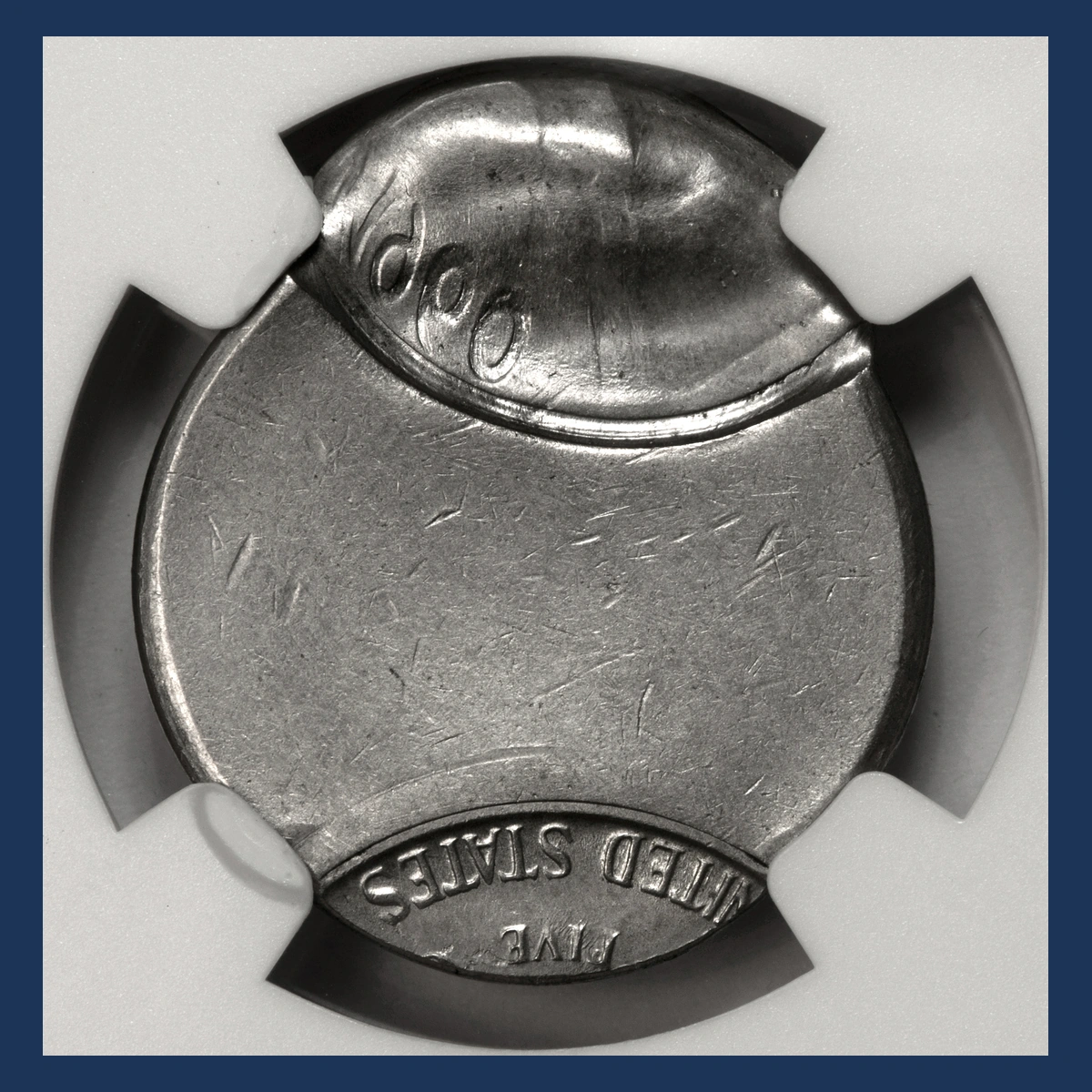 1960 Jefferson Nickel: Brockage