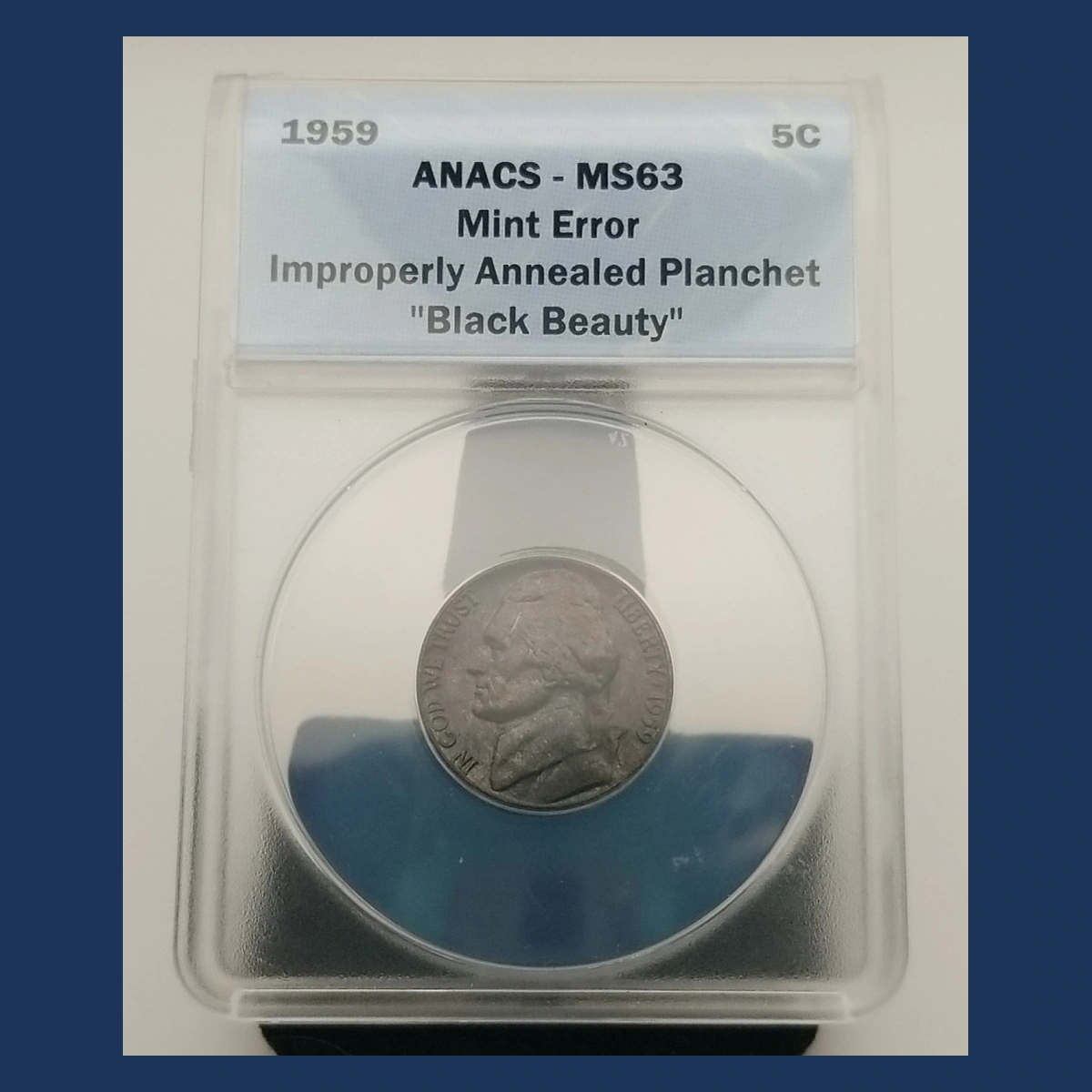 1959 Jefferson Nickel: Improperly annealed planchet