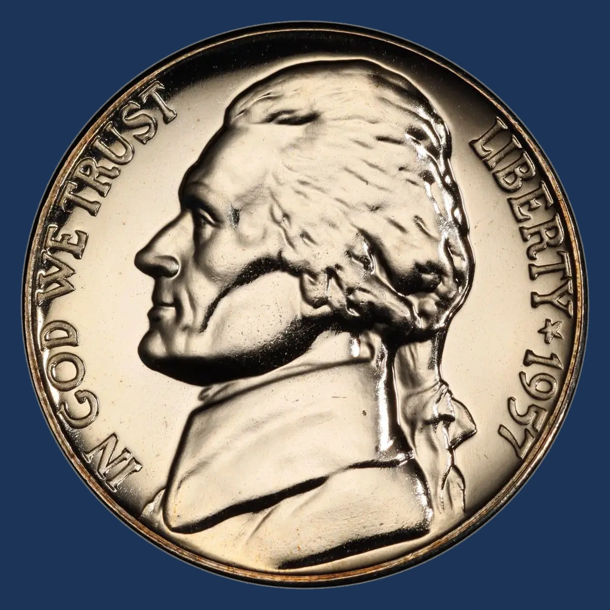 1957 Jefferson Nickel: Doubled / Multiple-Hubbed Obverse