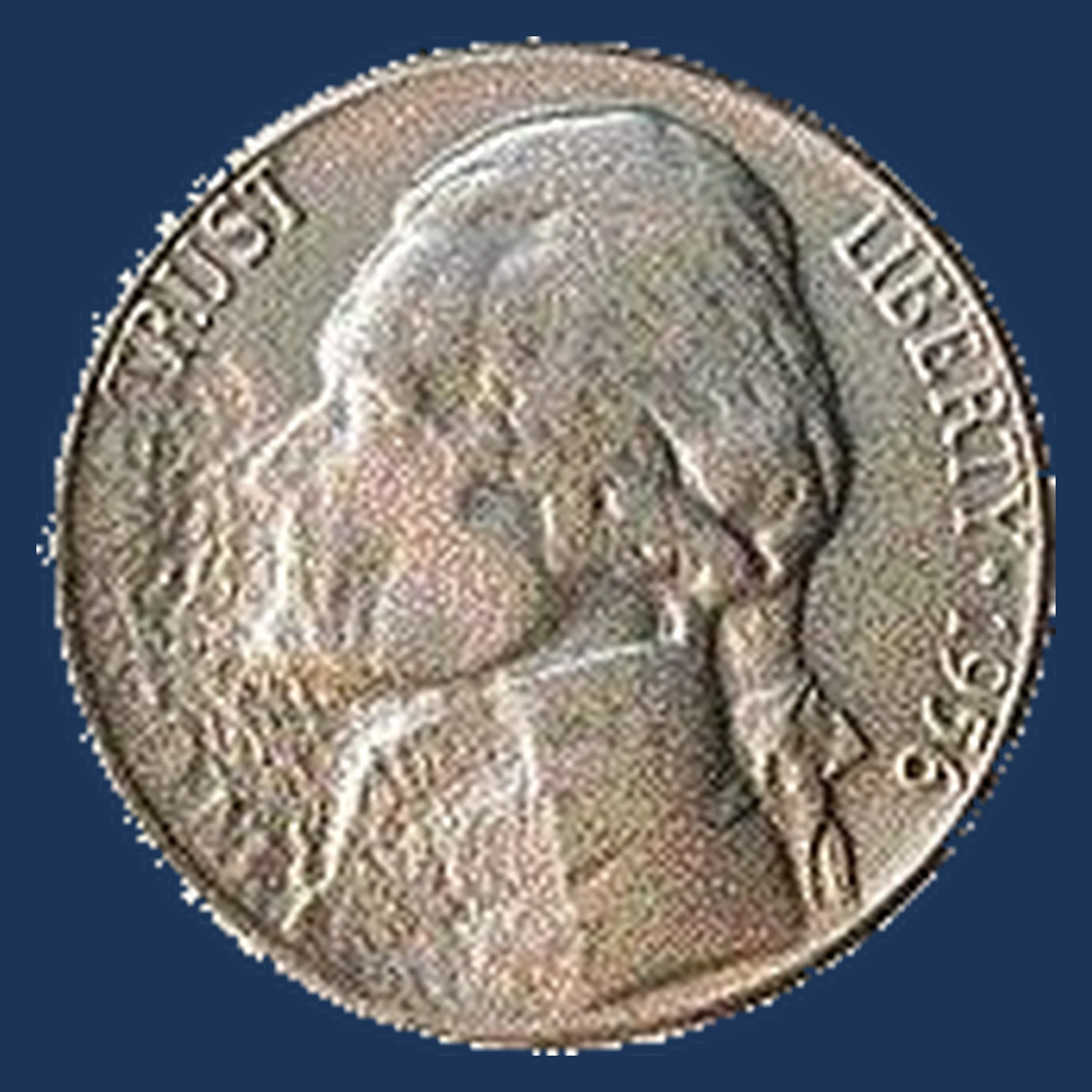 1956 Jefferson Nickel: Struck Through