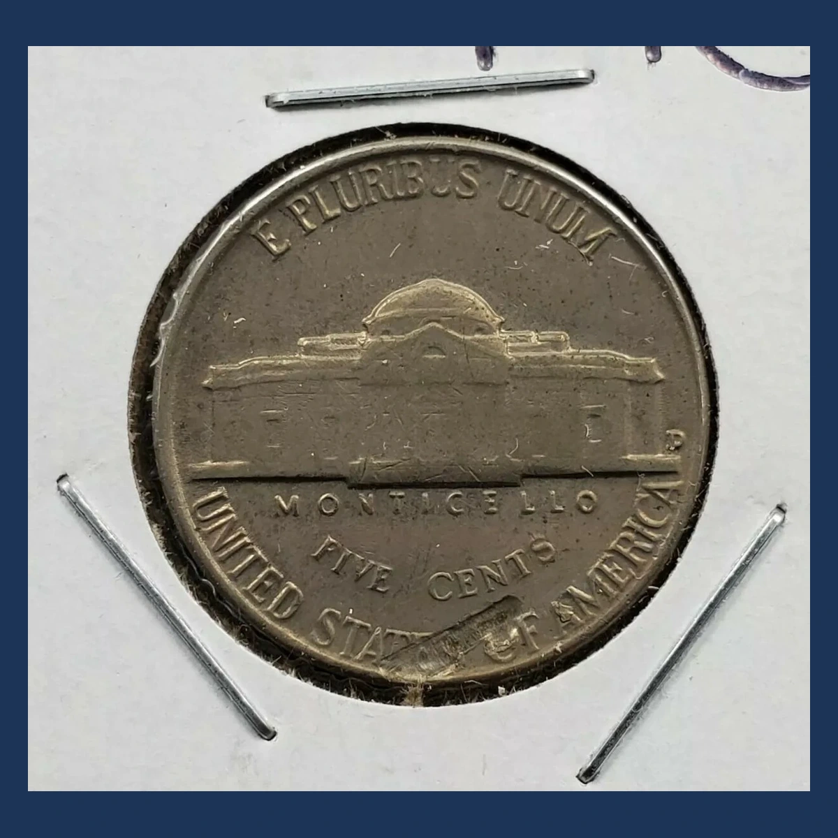1954 Jefferson Nickel: Defective planchet
