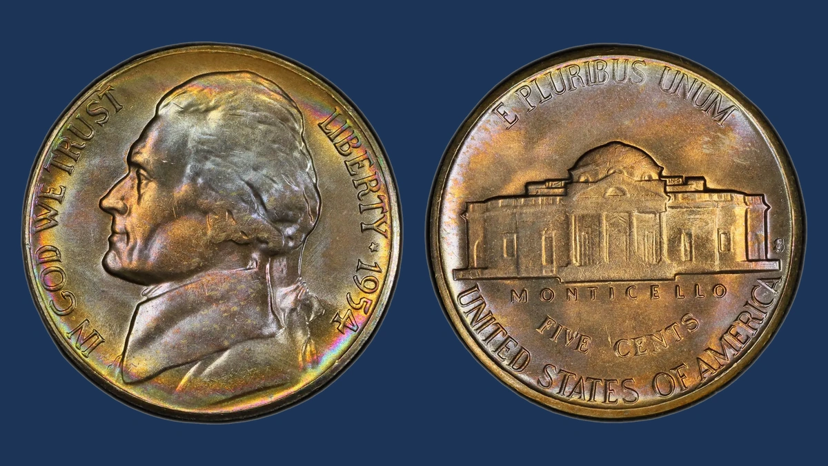 1954 Jefferson Nickel: S over D mintmark