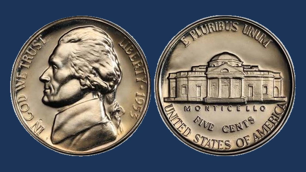 1953 Jefferson Nickel: Repunched Design