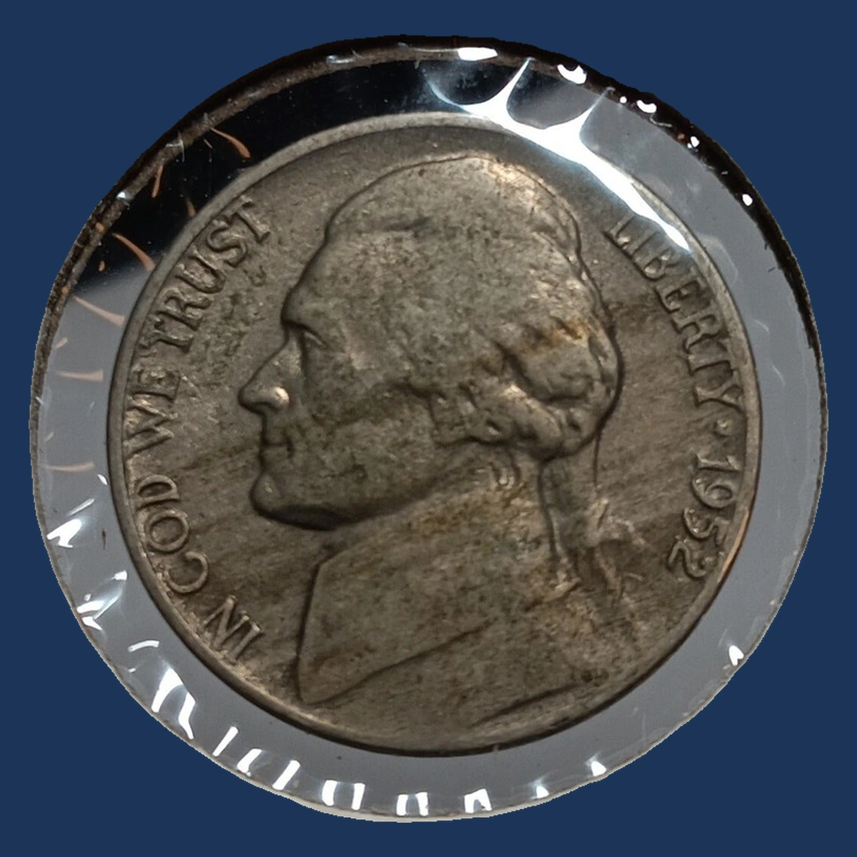 1952 Jefferson Nickel: Lamination / Split Planchet