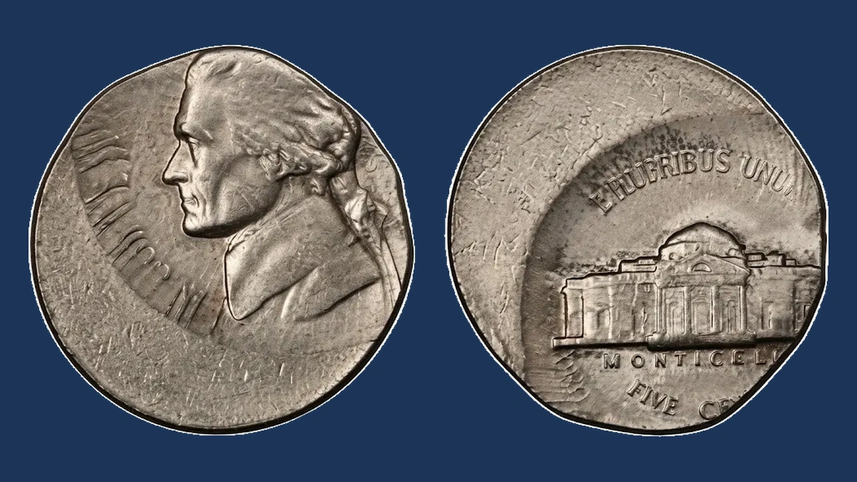 1947 Jefferson Nickel: Off-Center Strike
