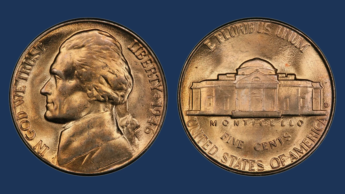 1946 Jefferson Nickel: Inverted Mintmark