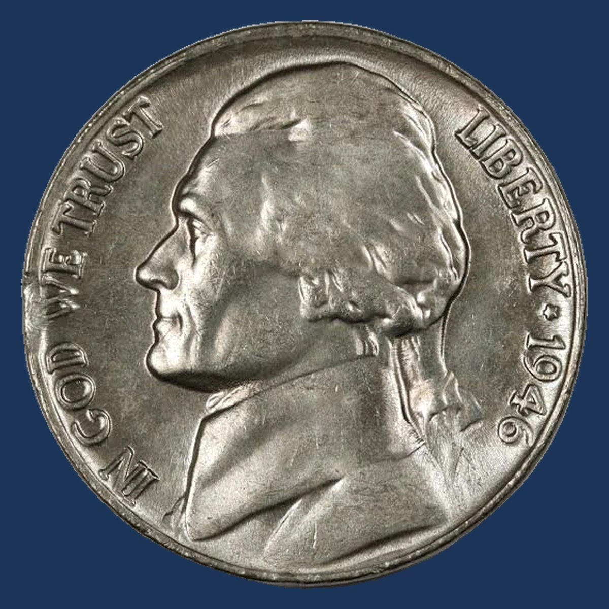 1946 Jefferson Nickel: Clipped Planchet
