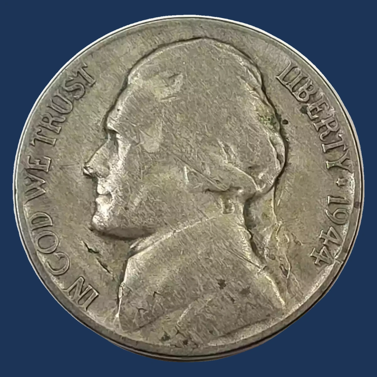 1944 Jefferson Nickel: Lamination / Split Planchet