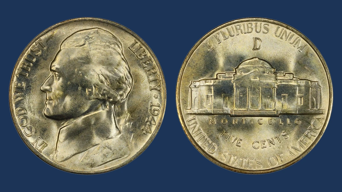 1944 Jefferson Nickel: Repunched Mintmark