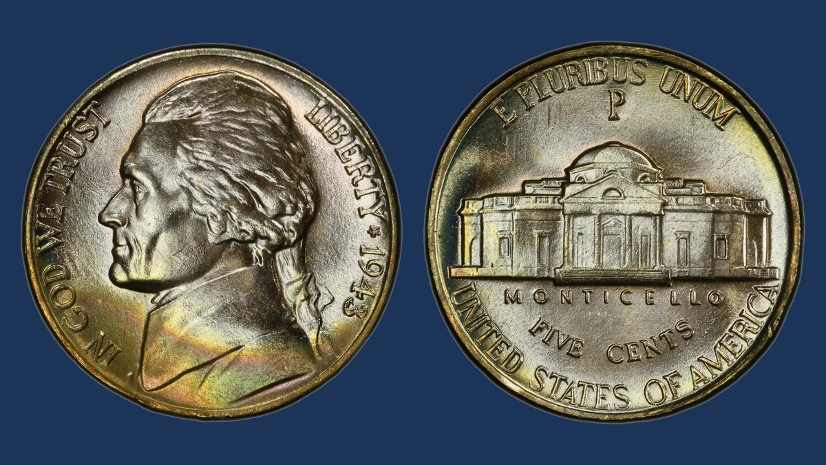 1943 Jefferson Nickel: 1943 over1942 date