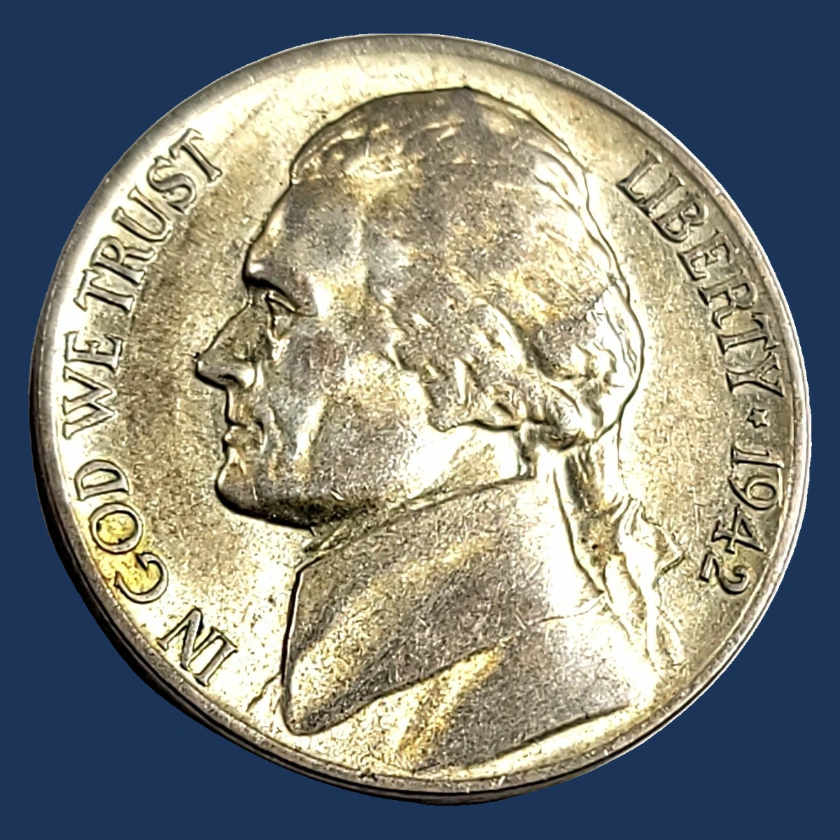 1942 Jefferson Nickel: Planchet Flaw