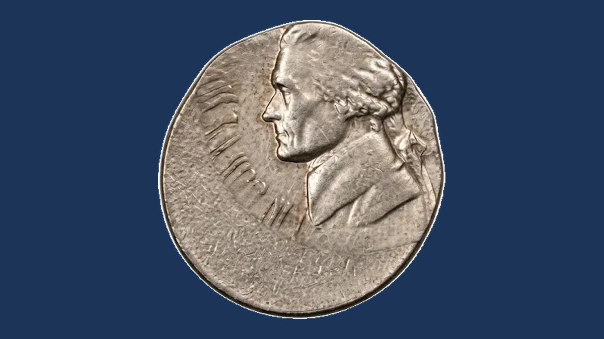 1940 Jefferson Nickel: Off-Center Strike