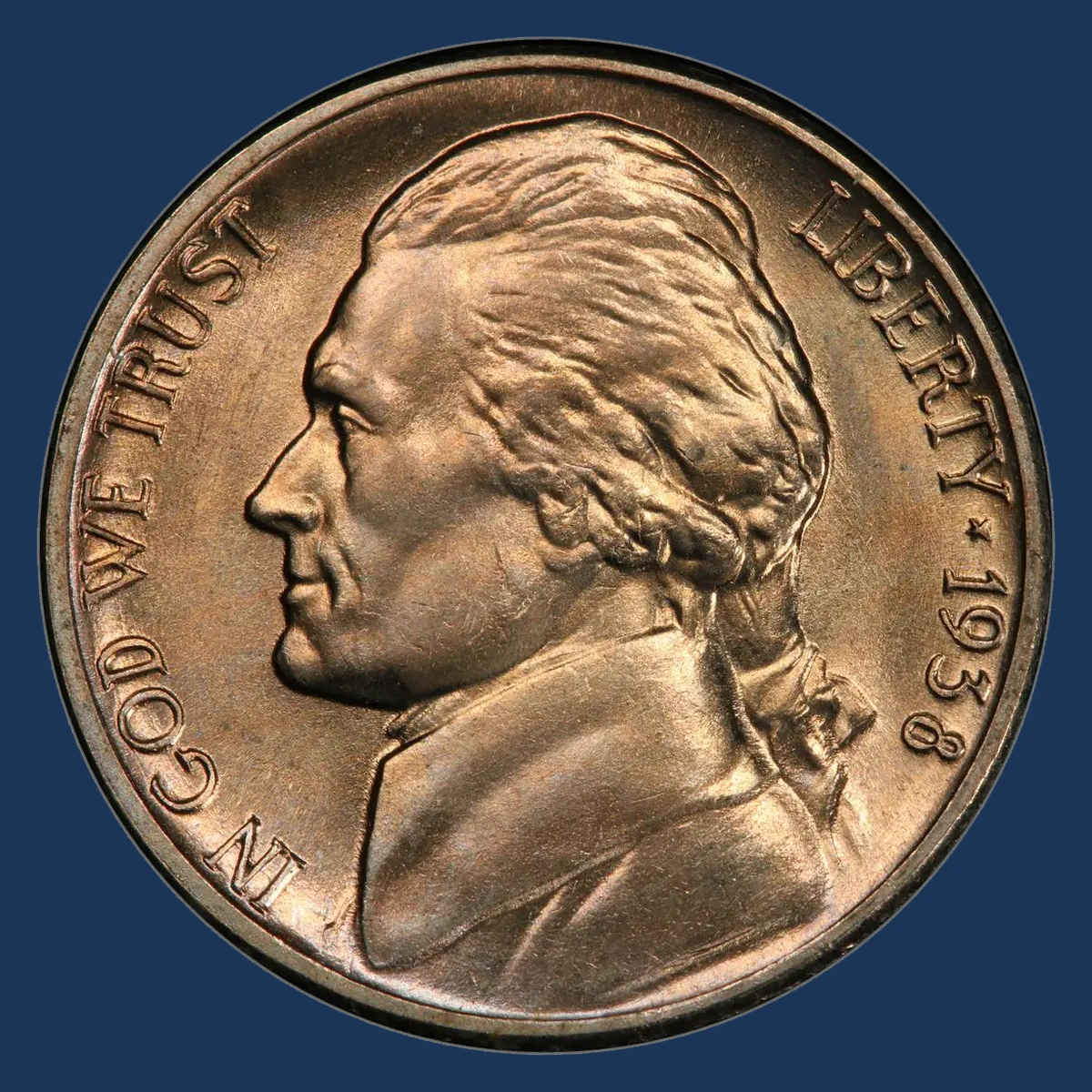 1938 Jefferson Nickel: Doubled die obverse