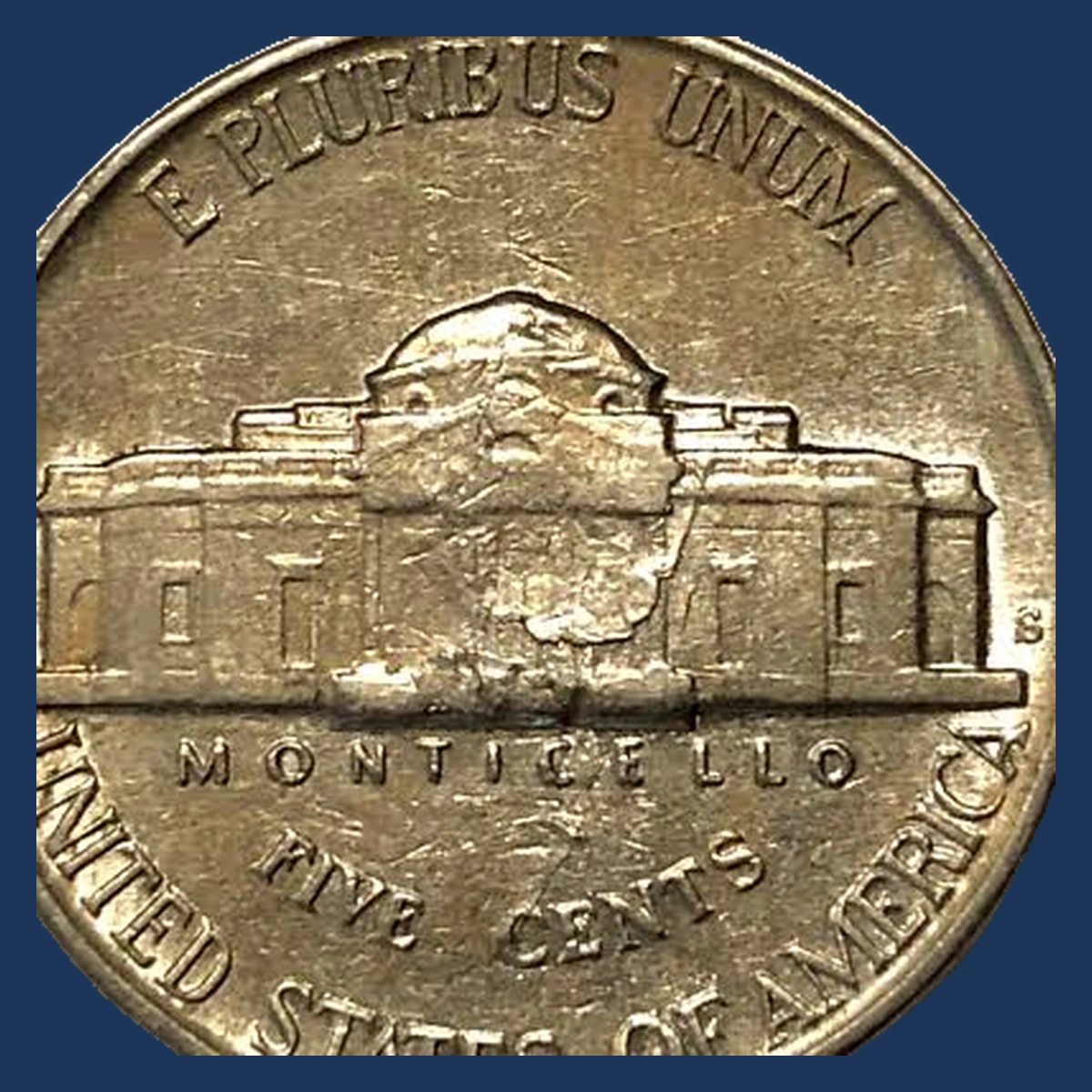 1938 Jefferson Nickel: Lamination