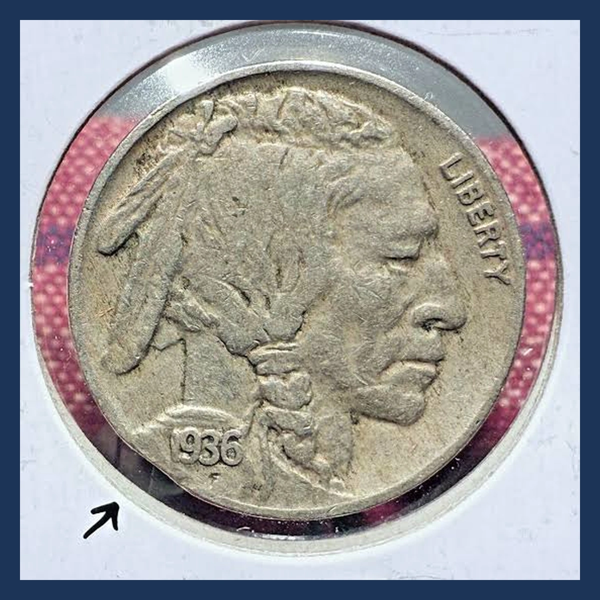 1936 Buffalo Nickel: Clipped Planchet