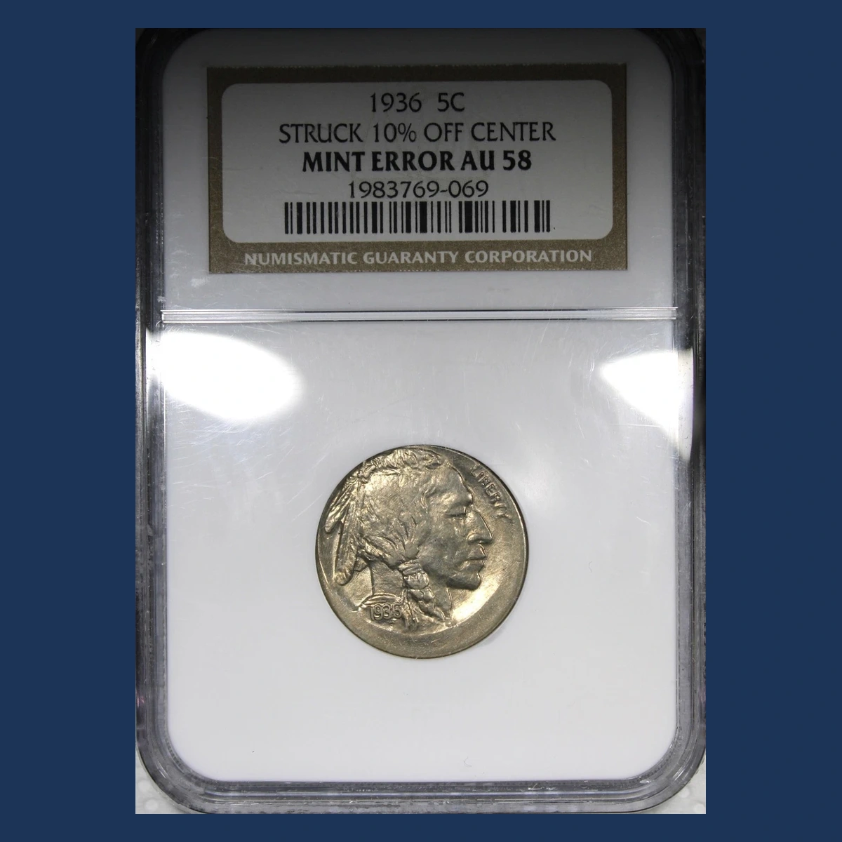 1936 Buffalo Nickel: Off-Center Strike