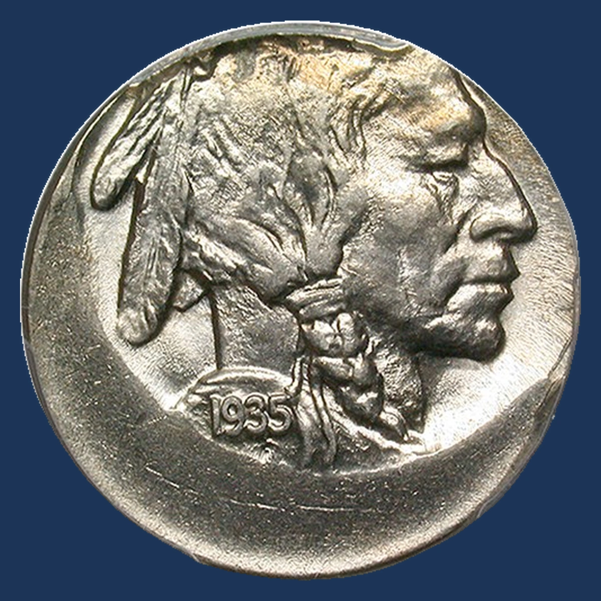1935 Buffalo Nickel: Off-Center Strike