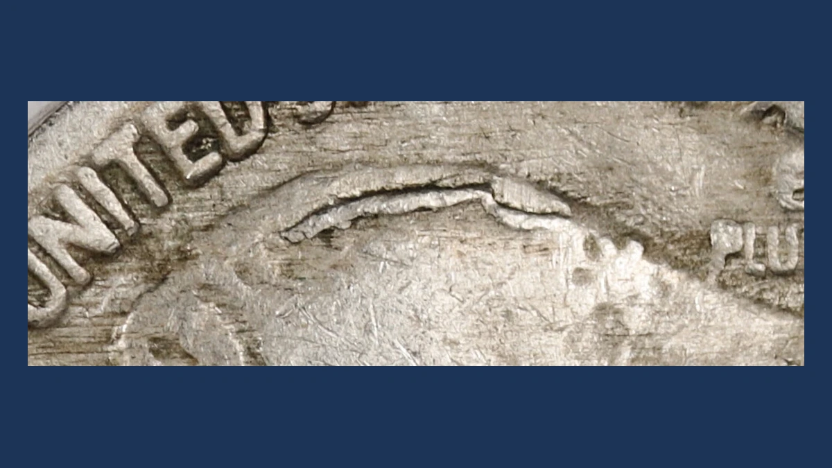 1930 Buffalo Nickel: Die Crack / Die Chip