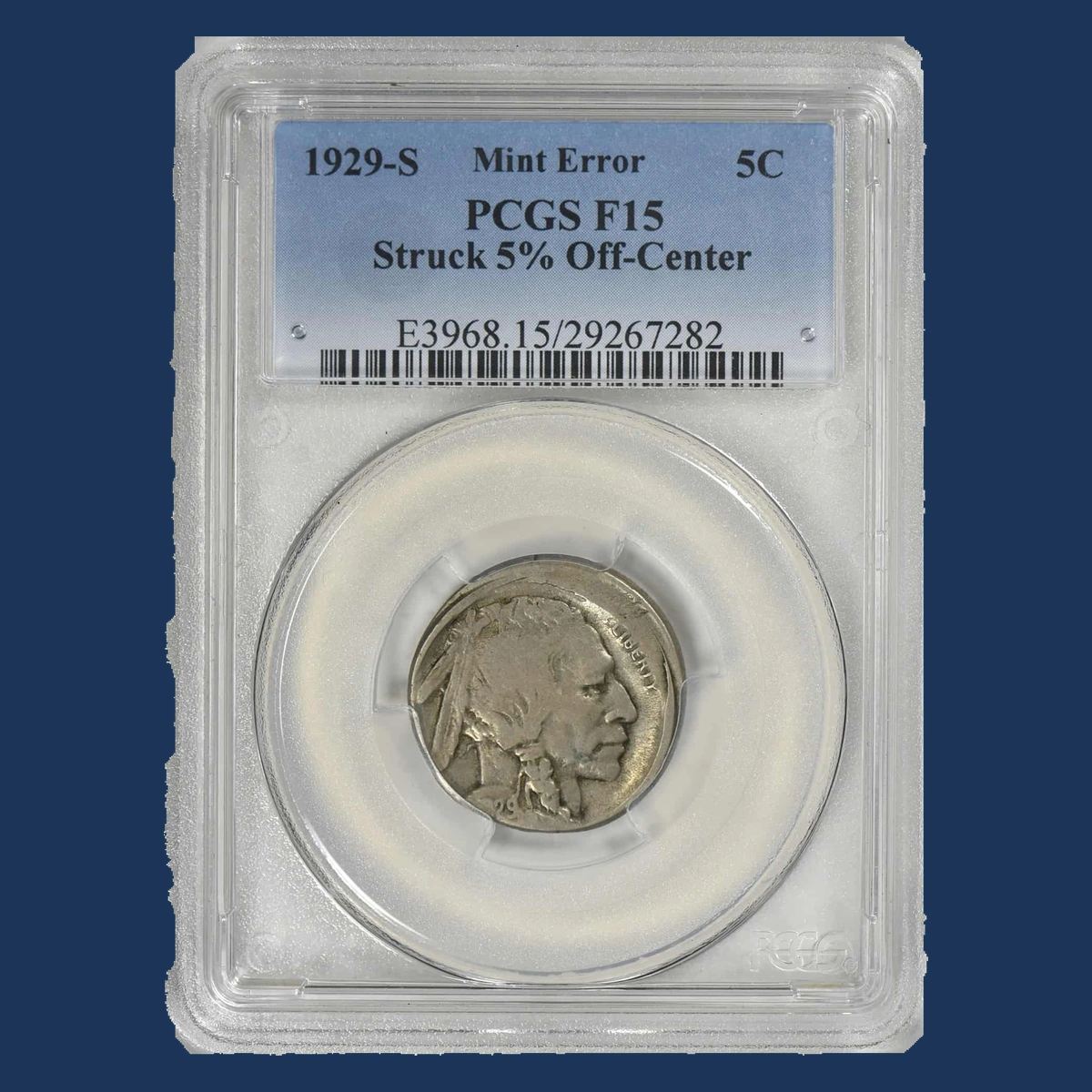 1929 Buffalo Nickel: Off-Center Strike