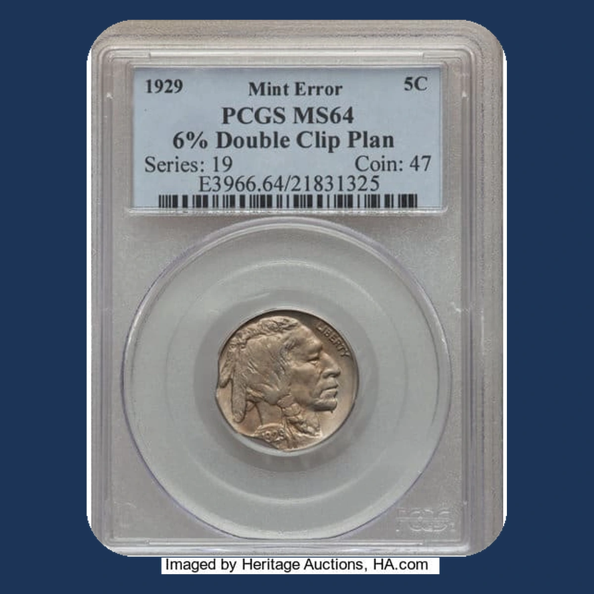 1929 Buffalo Nickel: Clipped Planchet