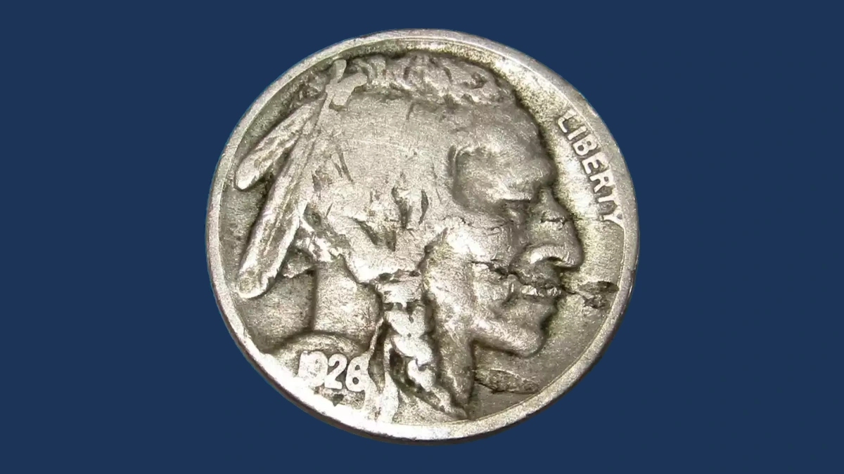 1926 Buffalo Nickel: Lamination / Split Planchet